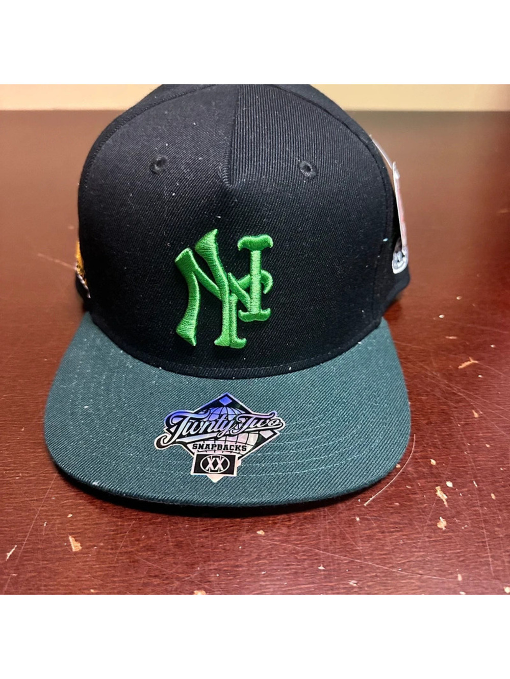 TWNTY Two black and green New York City pride snapback hat